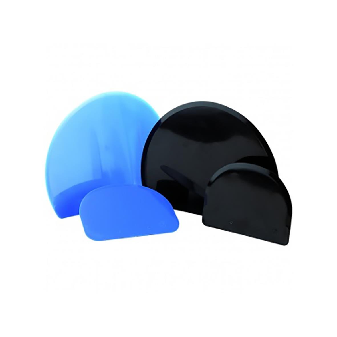 Blå och svart degskrapa i plast, 120x90mm