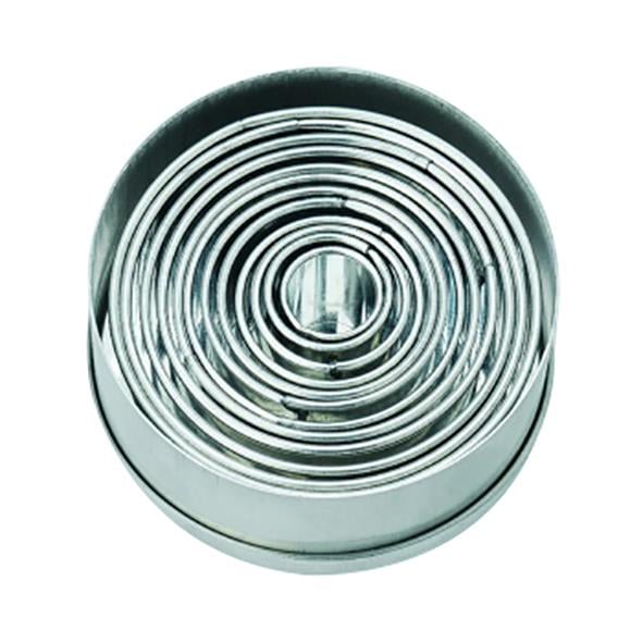 Rund metallisk utstickarsats med släta 12-delade ringar