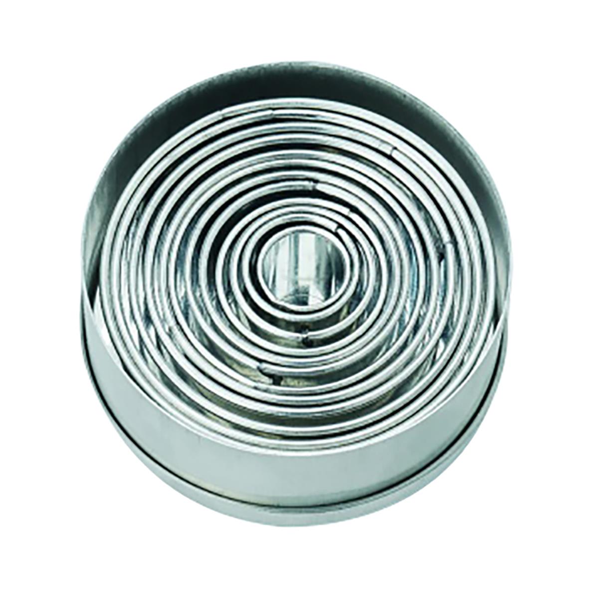 Rund metallisk utstickarsats med släta 12-delade ringar