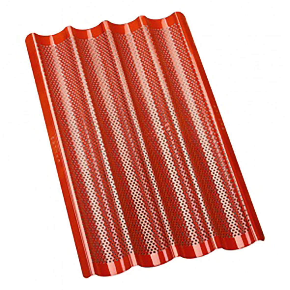 Röd plåt baguette gummisilikon bakplåt 530x325mm