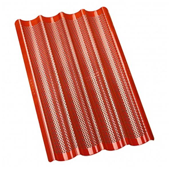 Röd plåt baguette gummisilikon bakplåt 530x325mm