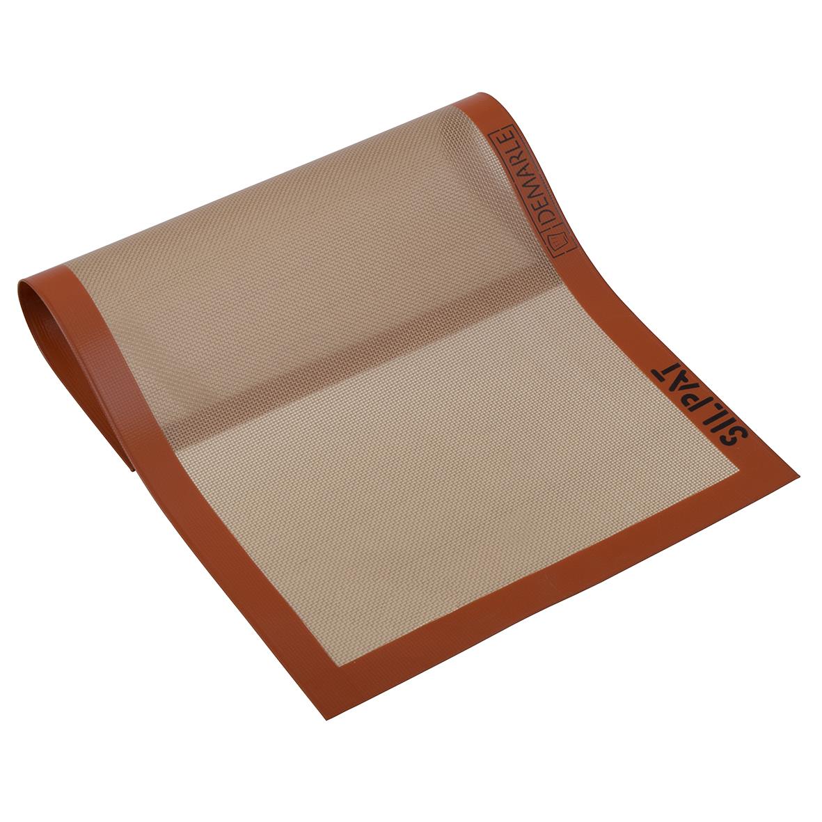 Silipatmatta 530x325mm i beige med bruna kanter