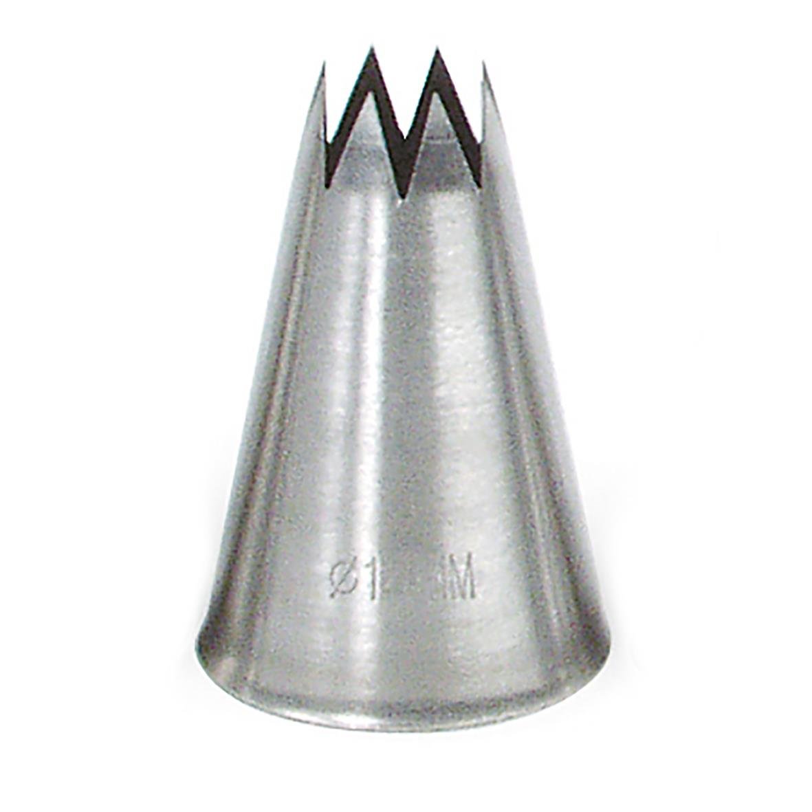 Stjärntyll med 14 mm diameter i metall, använd för spritsning eller dekoration