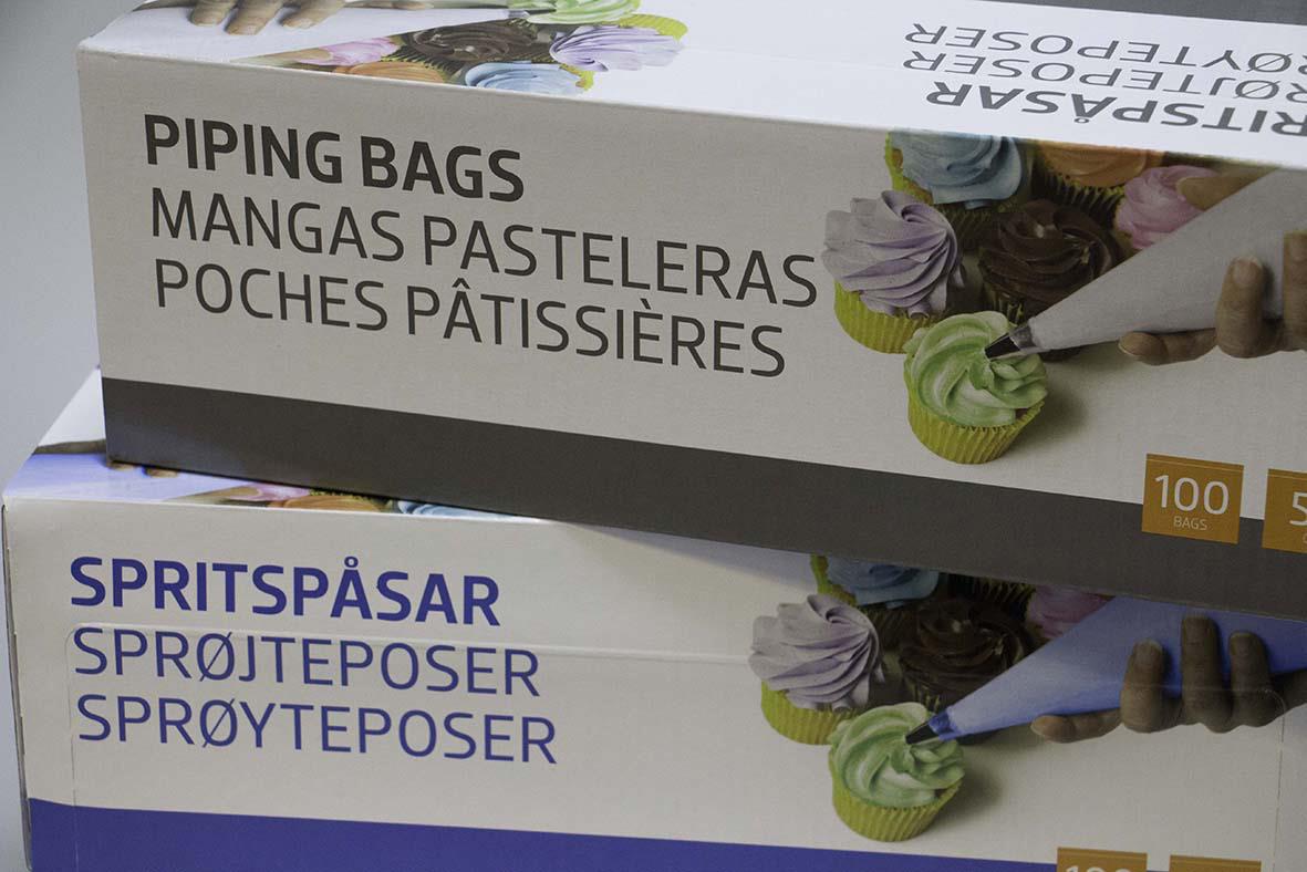 Engångsspritspåsar i förpackning, 190x300mm