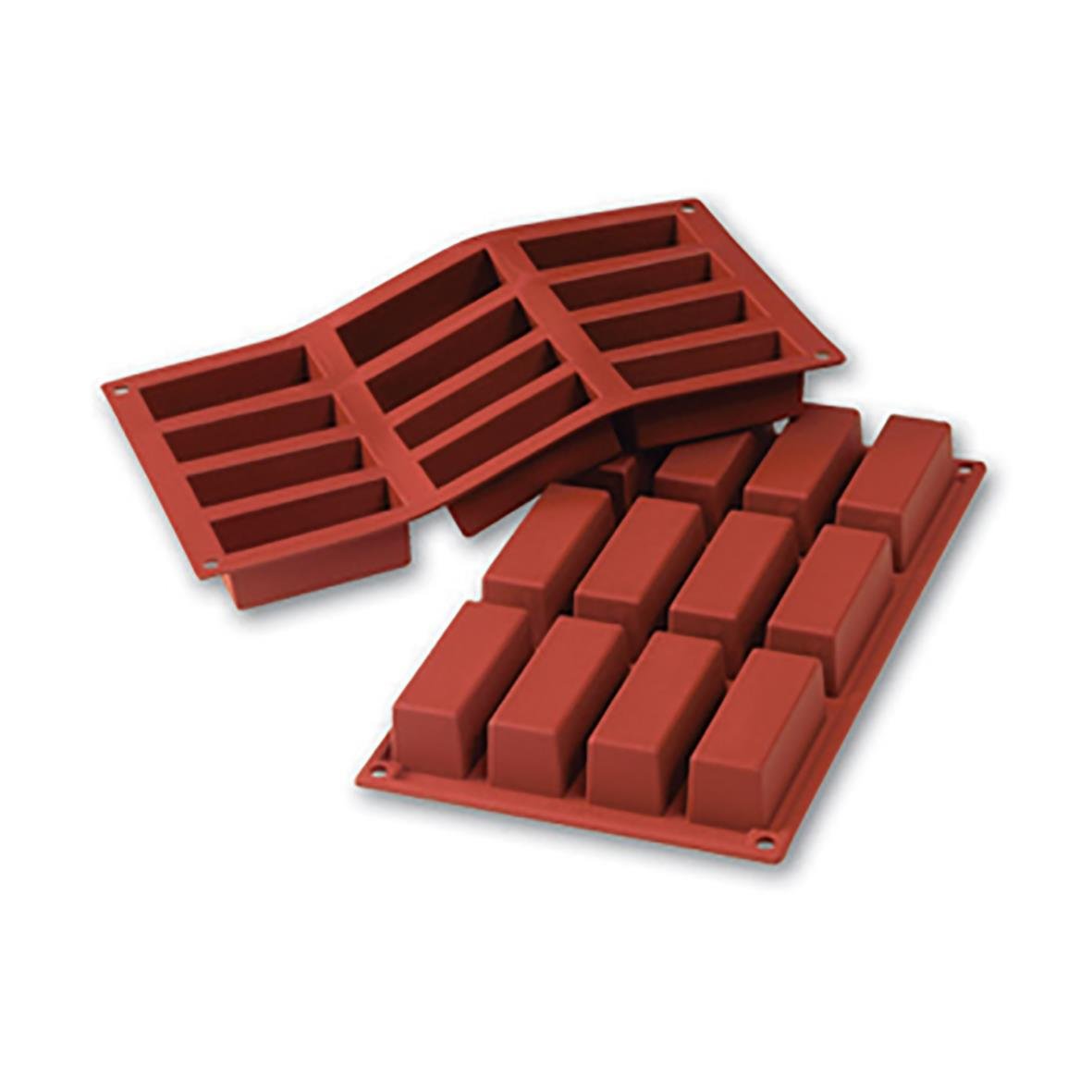 Silikonform rektangulär med 12 bitar, mått 79x29x30mm