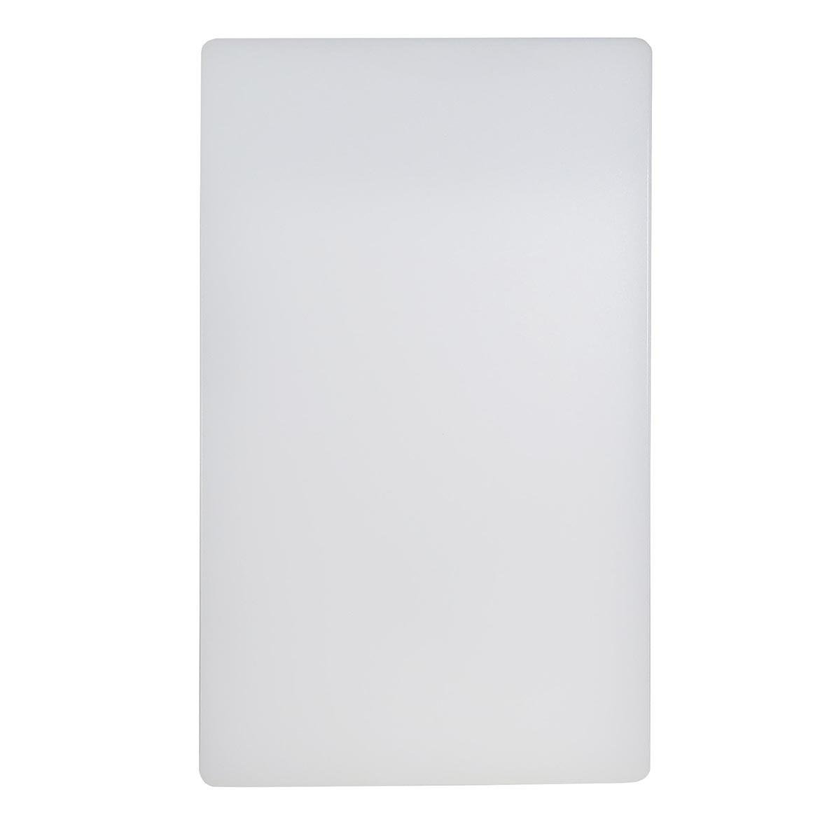 Vit skärbräda i plast, mått 530x305x14mm