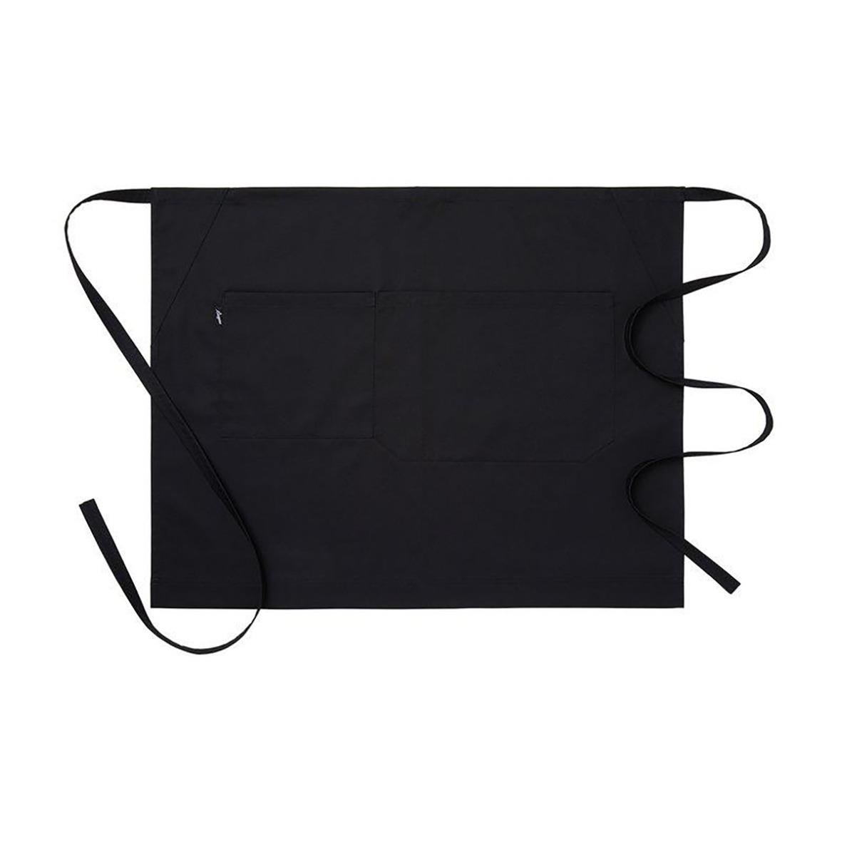 Svart midjeförkläde Segers 4061, 75x56cm, med band för att knyta runt midjan