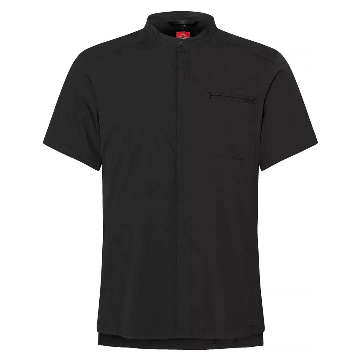 Mörkgrå kockskjorta för herr i storlek XXS med kort ärm och ståkrage