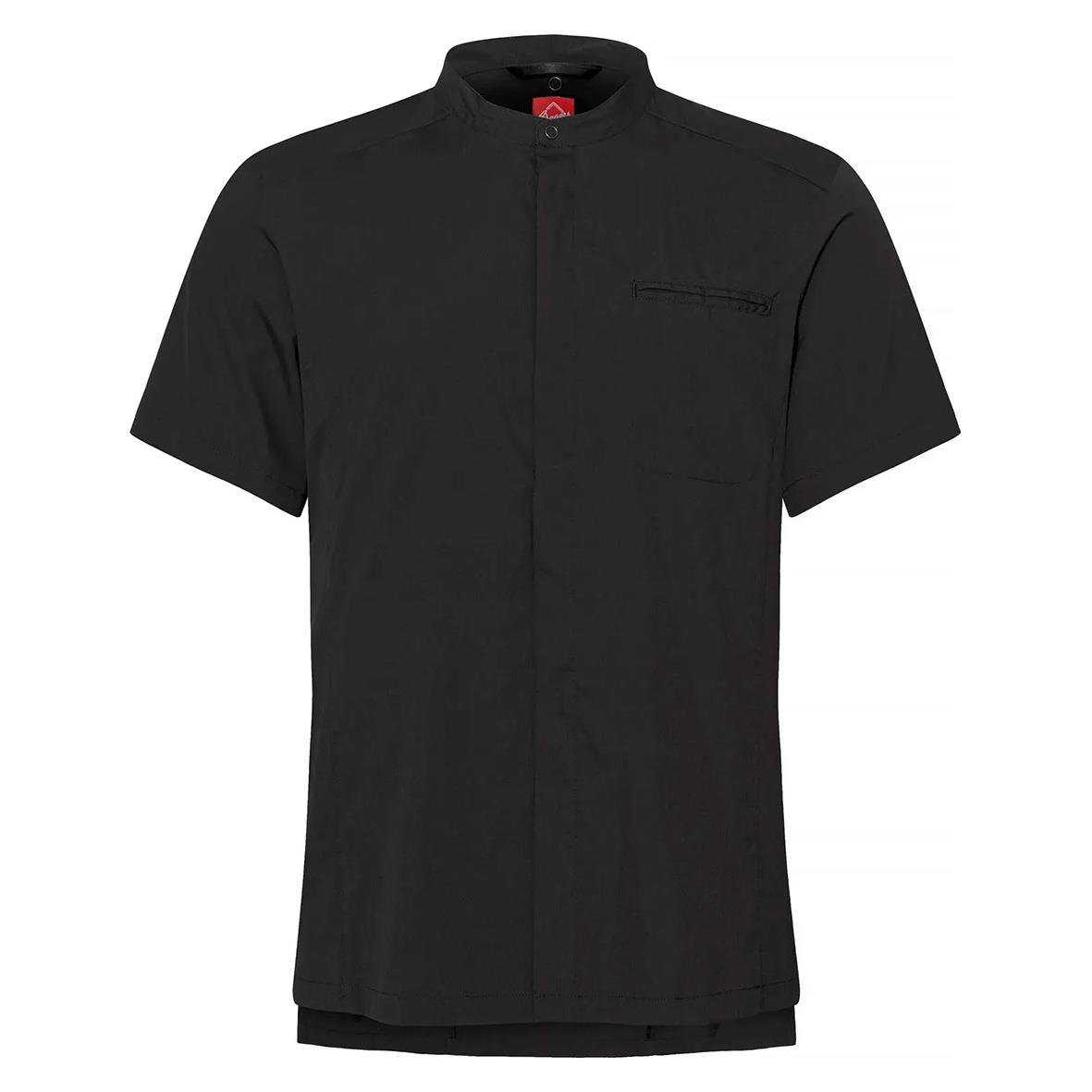 Mörkgrå kockskjorta för herrar med korta ärmar och ståkrage