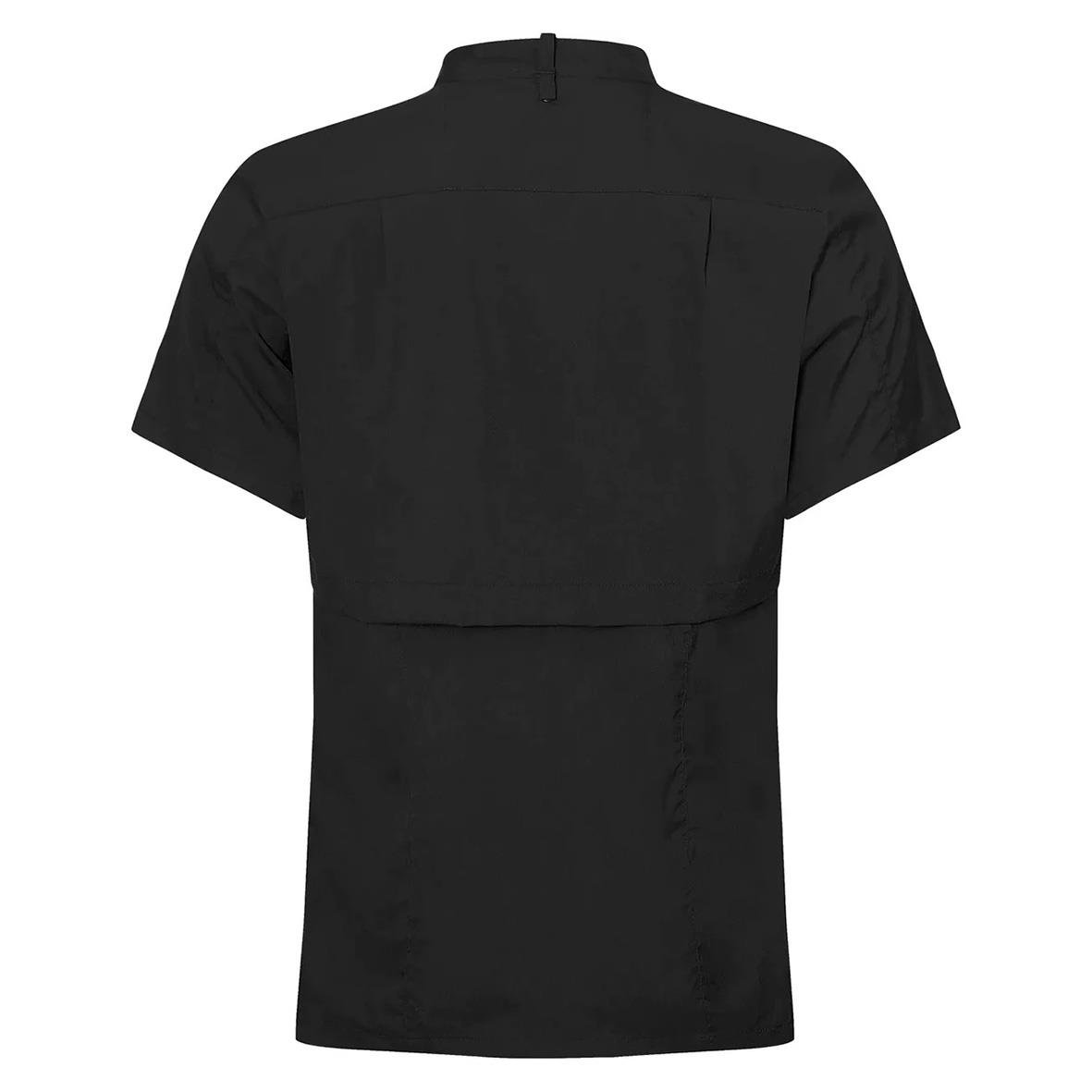 Mörkgrå kockskjorta för herrar med kort ärm och ryggskydd