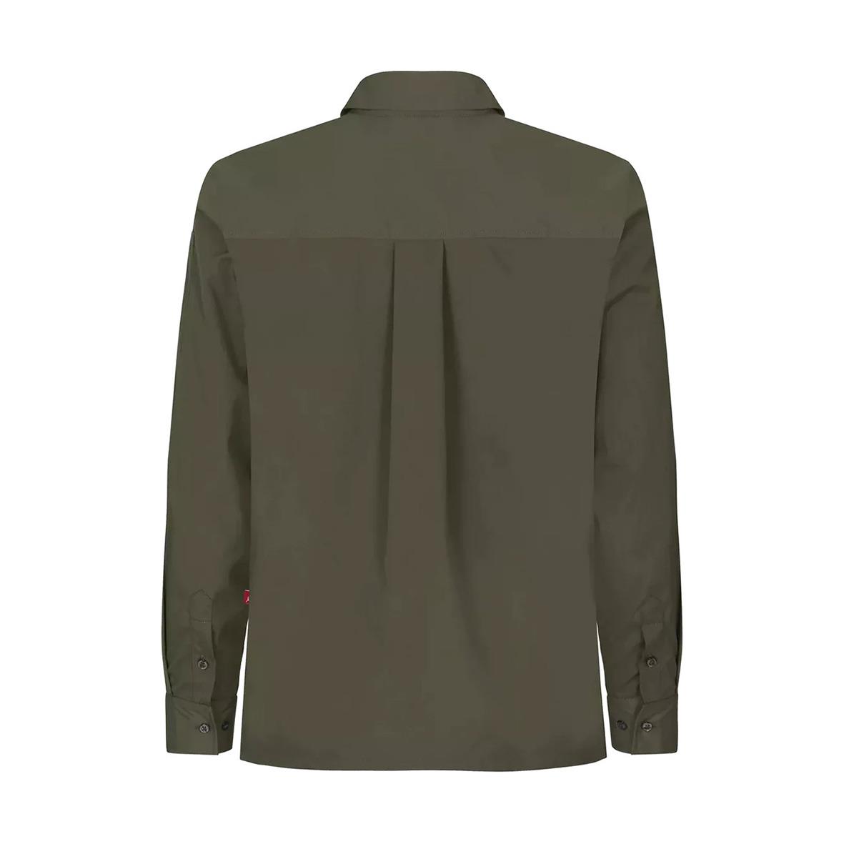 Olivgrön kockskjorta Segers 1013 unisex XXS sett bakifrån