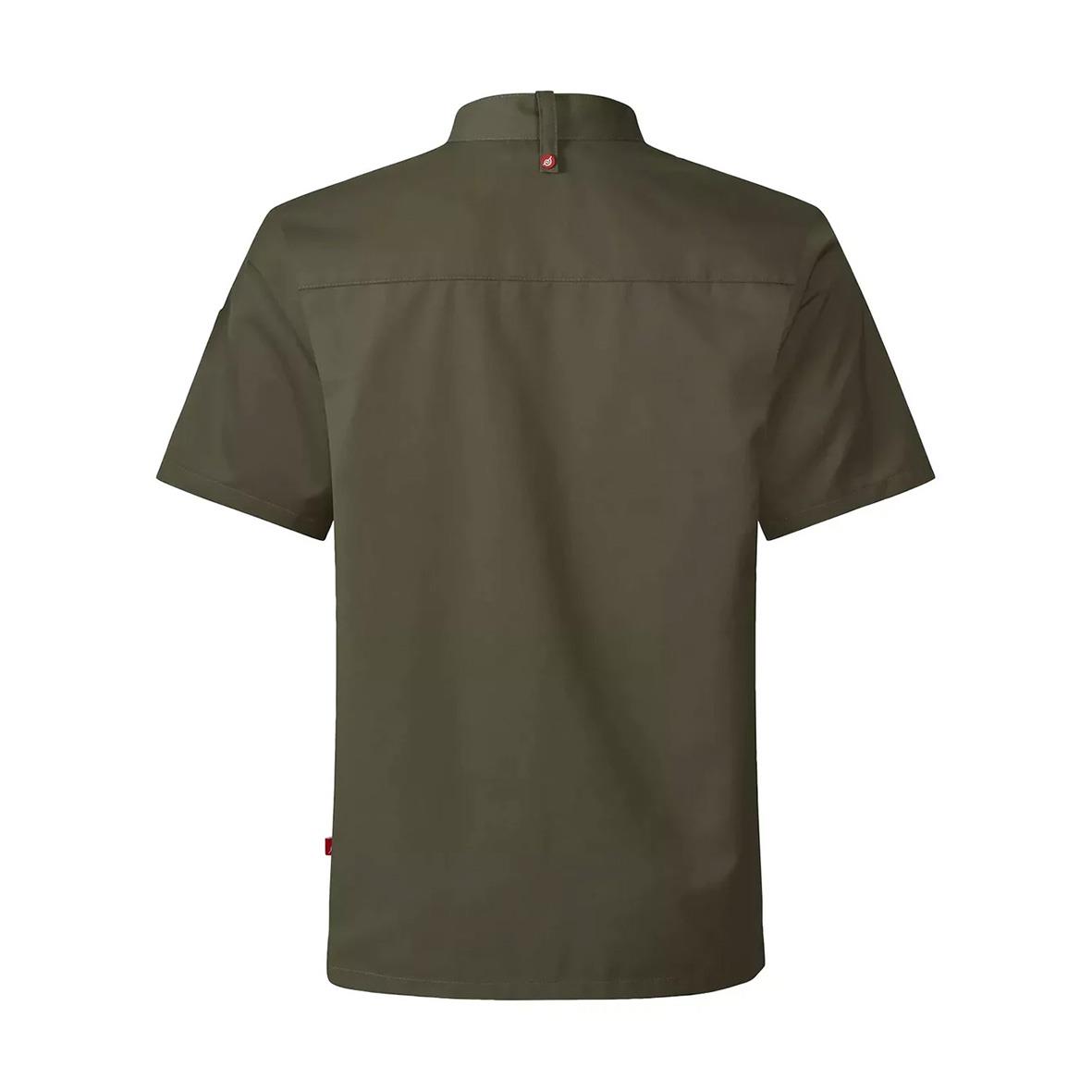 Olivgrön unisex kockskjorta Segers 1097 XS sett bakifrån