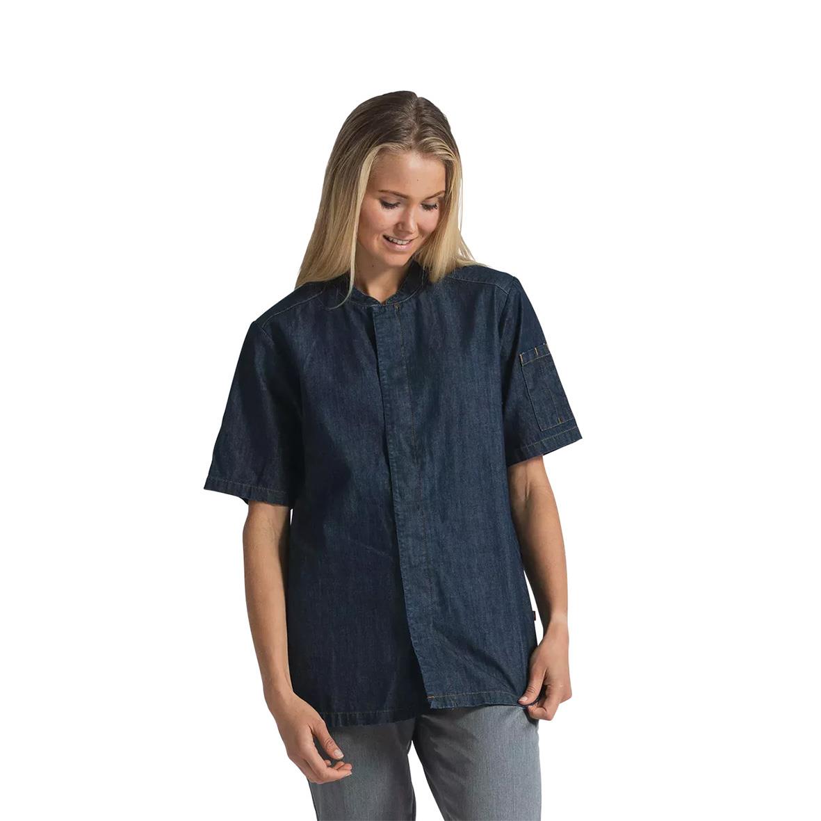 Unisex mörkblå kockskjorta Segers 1097 i storlek S