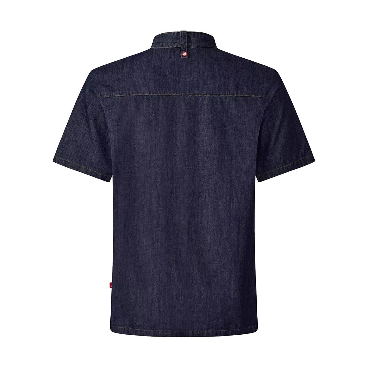 Mörkblå unisex kockskjorta Segers 1097 i denimmaterial