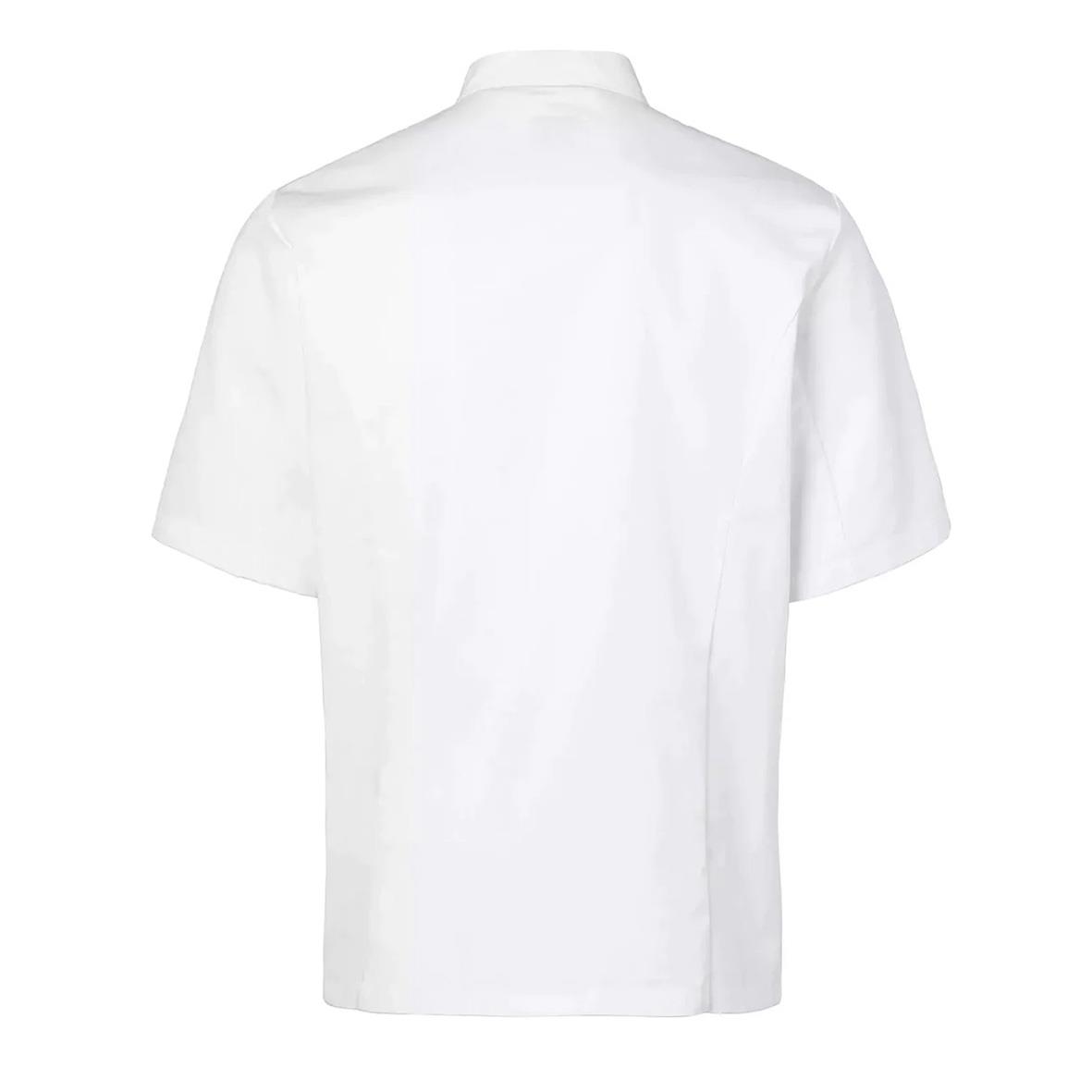 Vit kockrockskjorta med korta ärmar och krage