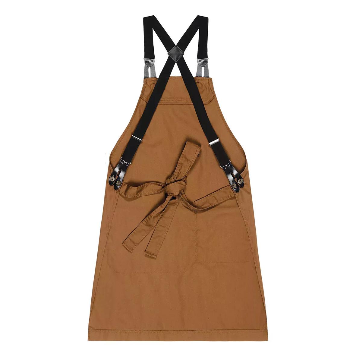 Bröstlappsförkläde Segers 4078 Nougat 75x90 med nackband och midjeband