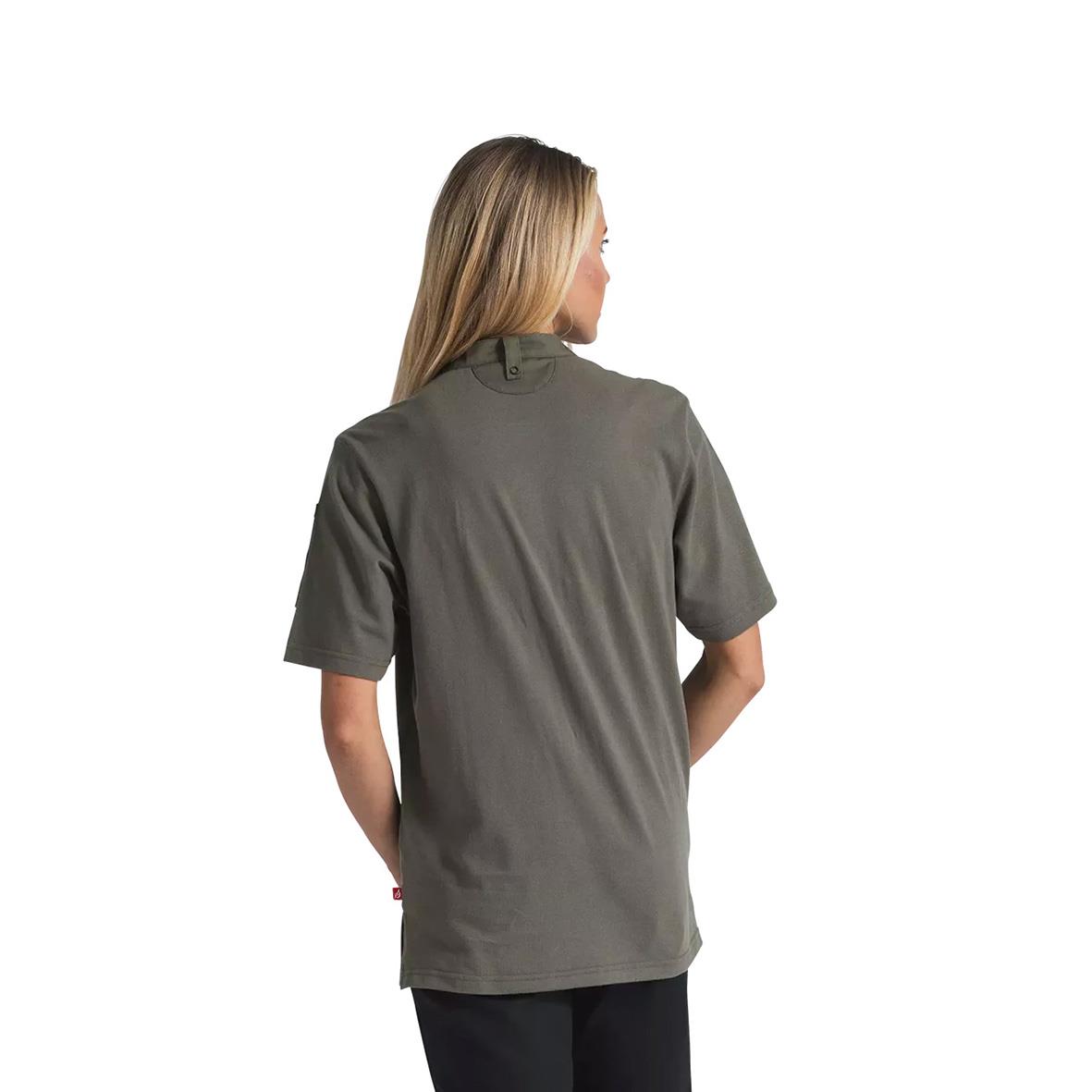 Olivgrön unisex kockpiké i XL storlek, sett bakifrån