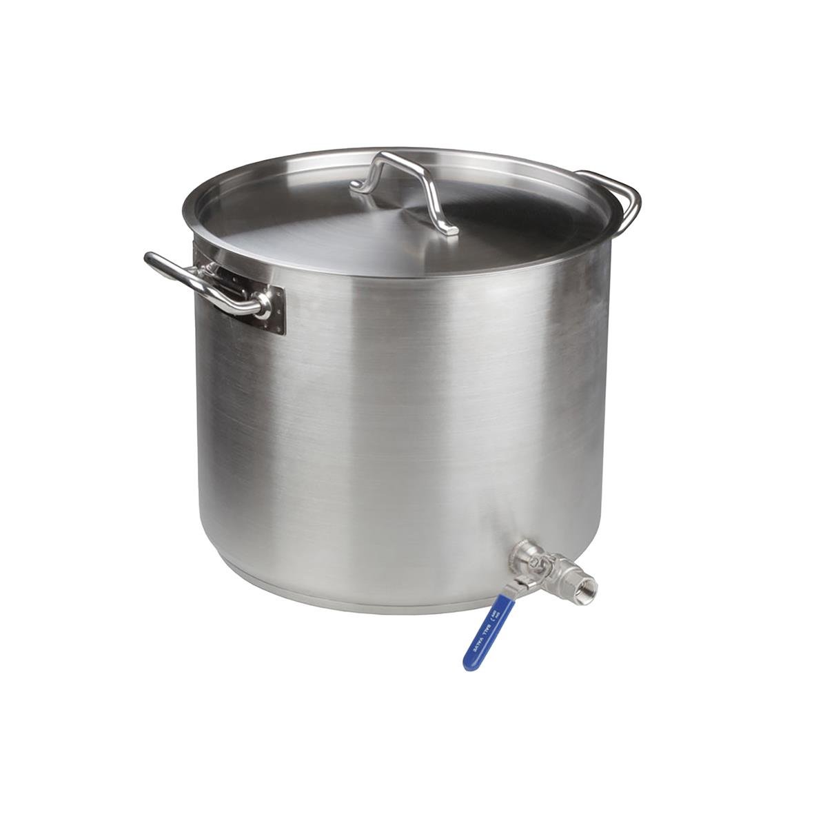 Rostfri kittel med tappkran, lock, 36x30cm, 30L