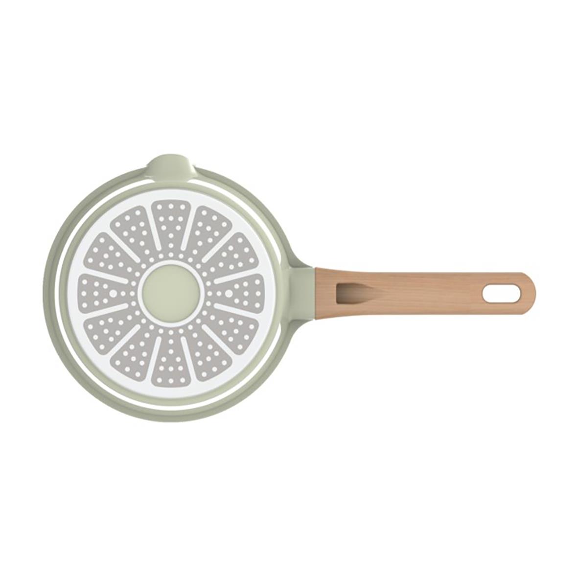 Grön kastrull Ofelia 1,8 L med glaslock och trähandtag