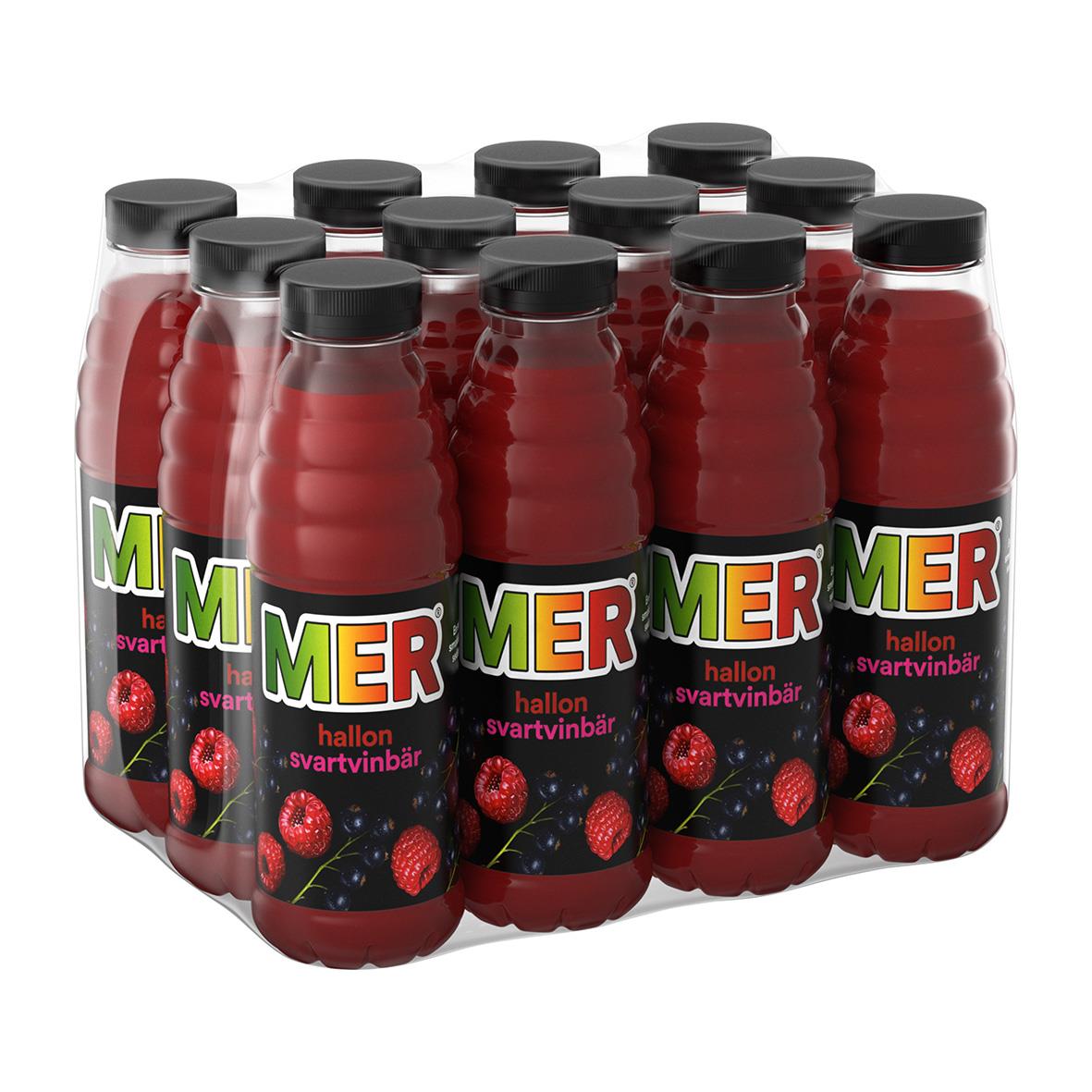 Fruktdryck med hallon och svartvinbär i PET-flaska 50cl inklusive pant