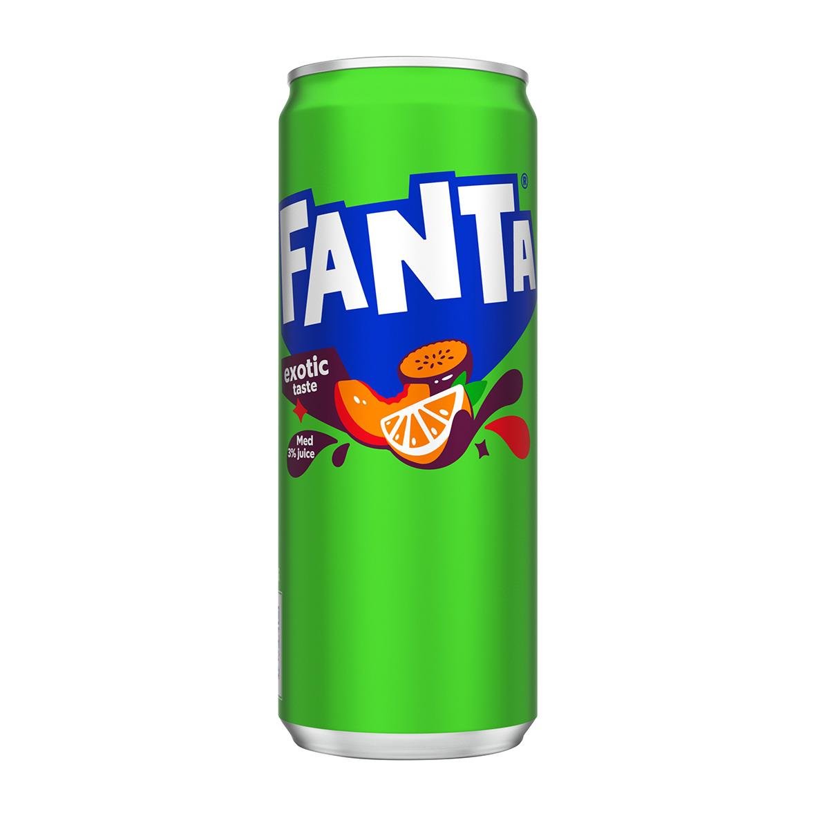 Fanta Exotic burk 33cl med citron- och apelsinsmak inklusive pant