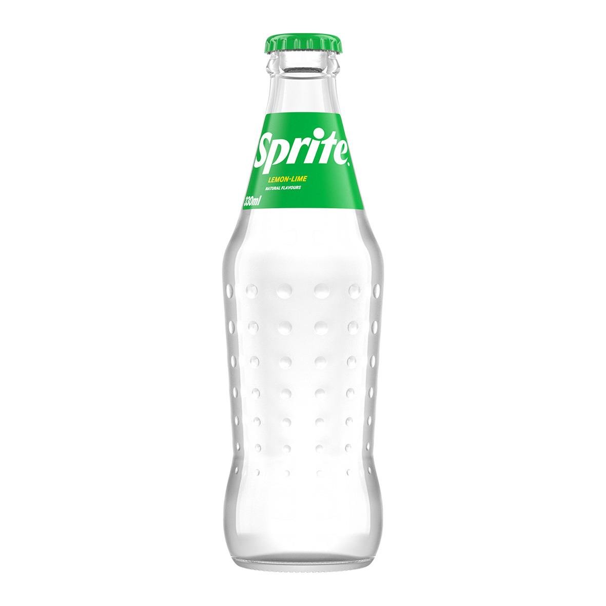Läsk Sprite i glasflaska 33cl med grön kapsyl