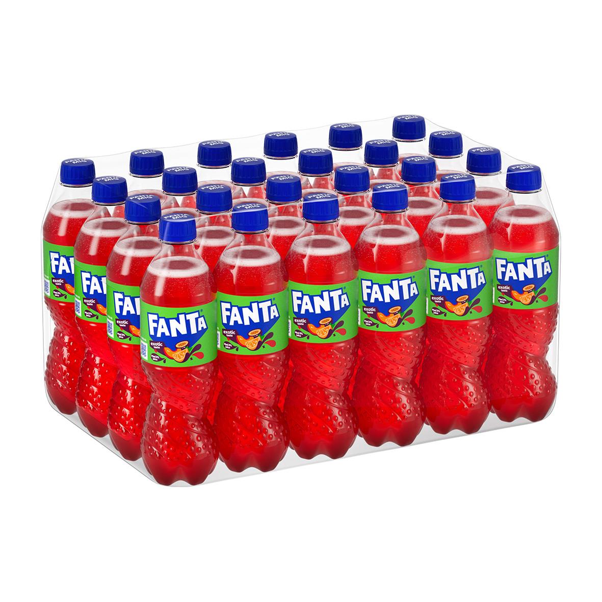 Fanta Exotic PET 50cl läskflaska med orange lock