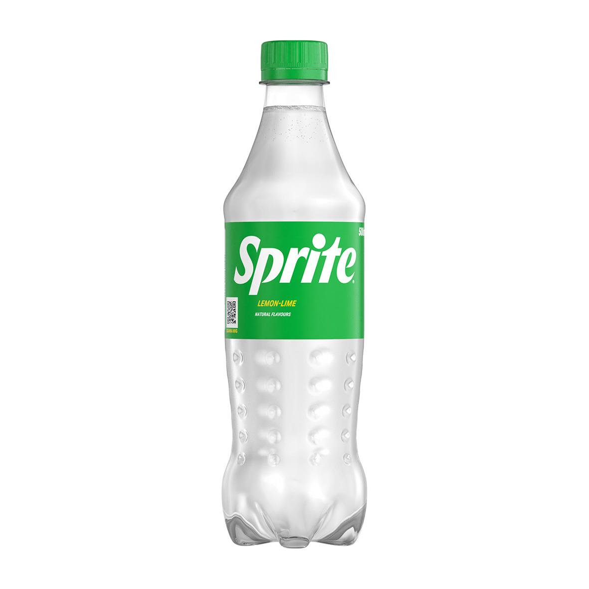 Läsk Sprite PET 50cl med grön kapsyl och etikett