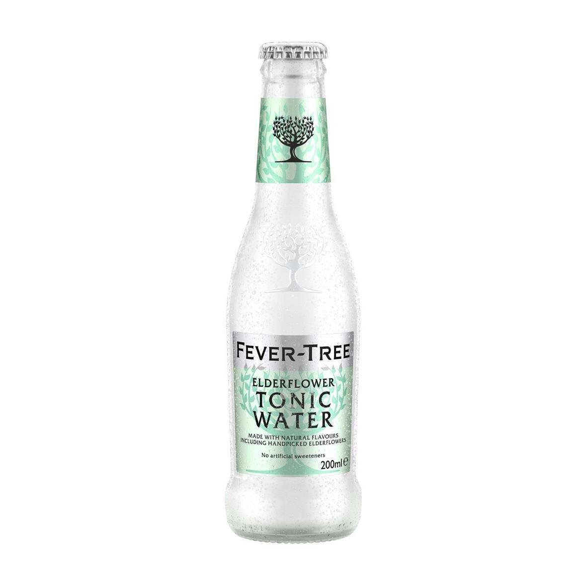 Färsk Fever Tree Fläder Tonic Water i 20cl glasflaska