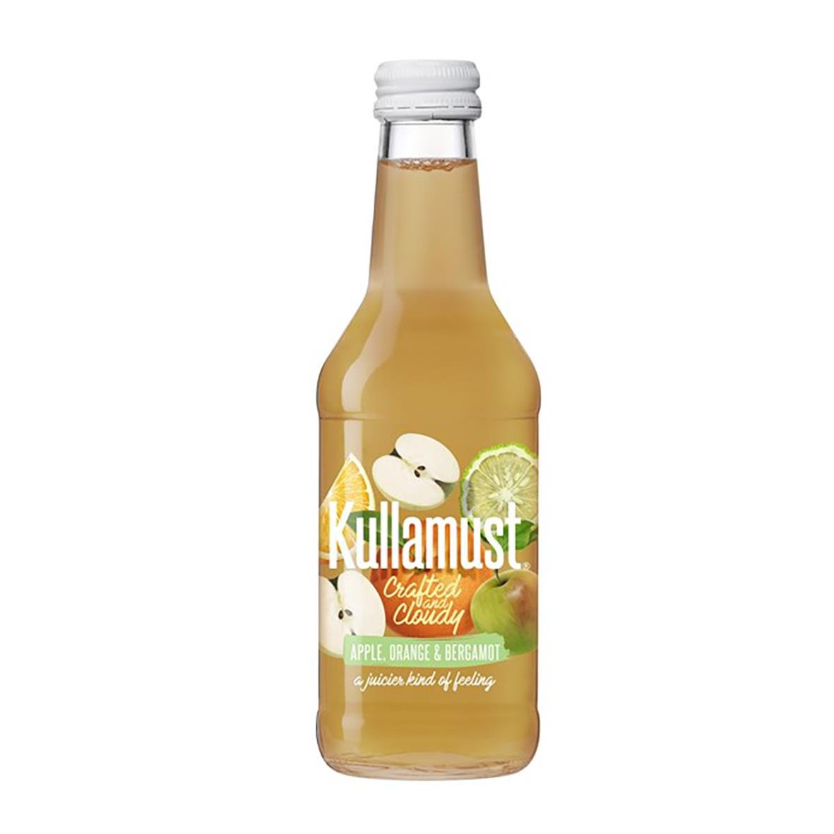 Kullamust Cloudy Äpple&Apelsin 25cl flaska med äpple, apelsin och bär