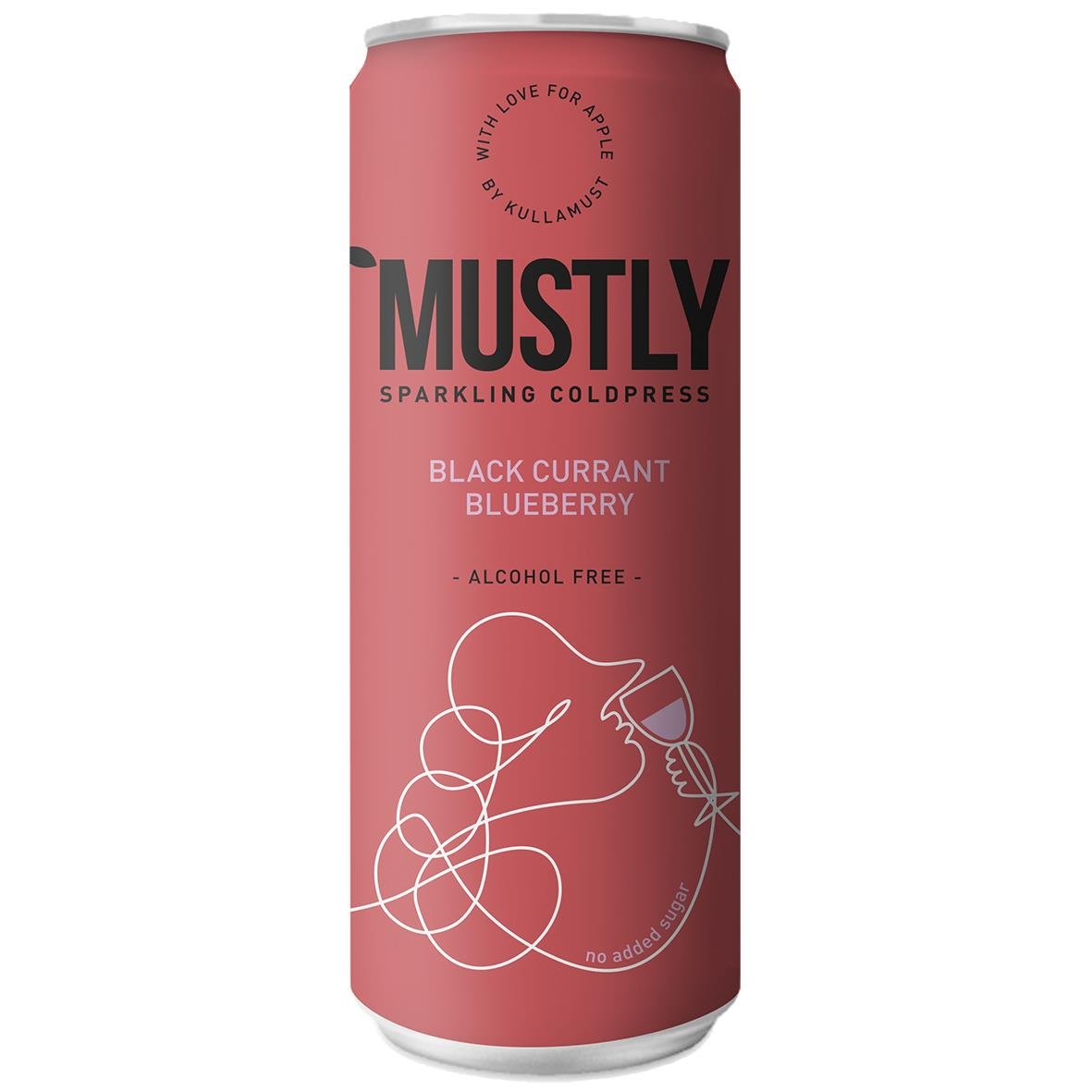 Mustly blåbärsdricka 33cl utan alkohol med blåbärssmak och pant