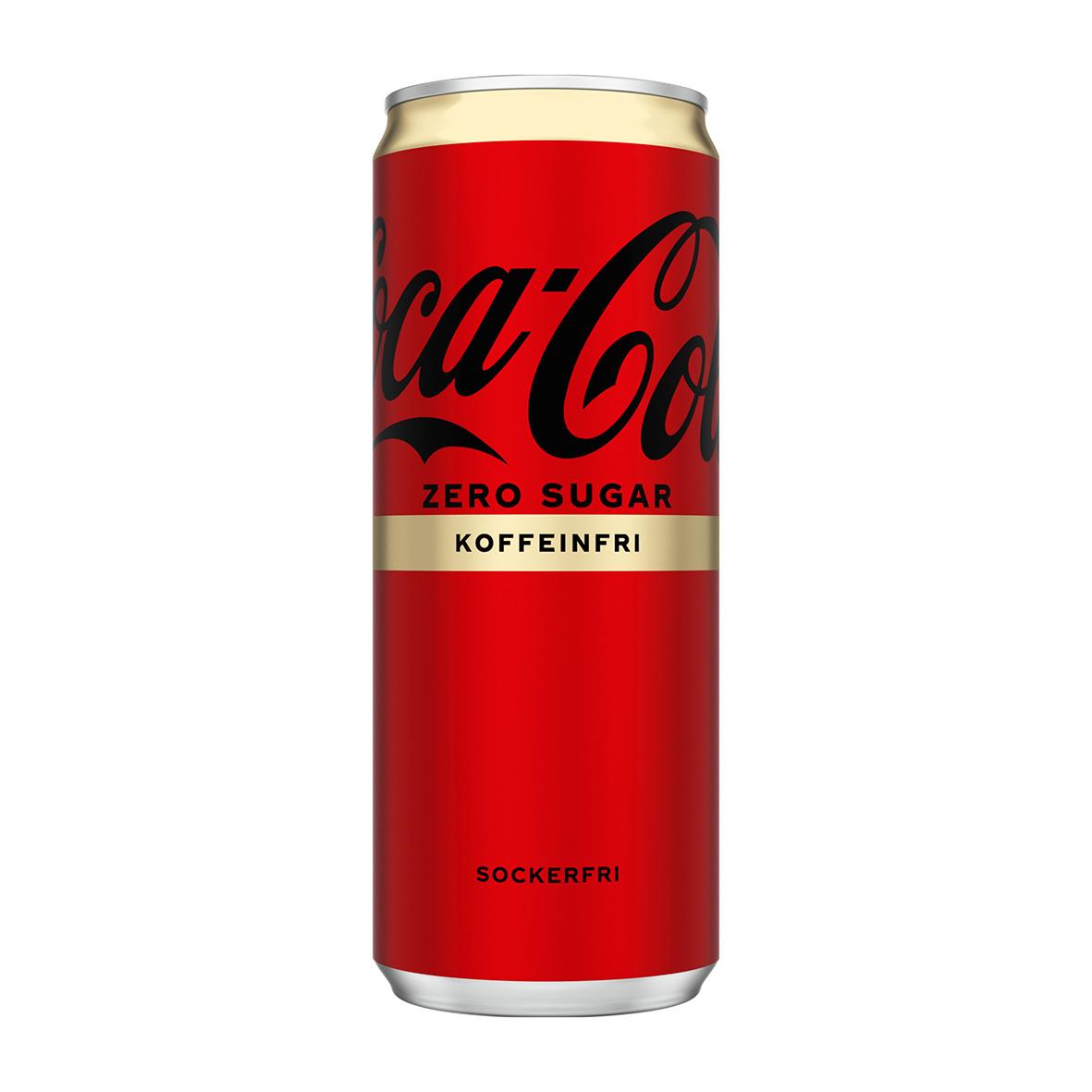 Läsk Coca-Cola Zero Koffeinfri burk 33cl med pant