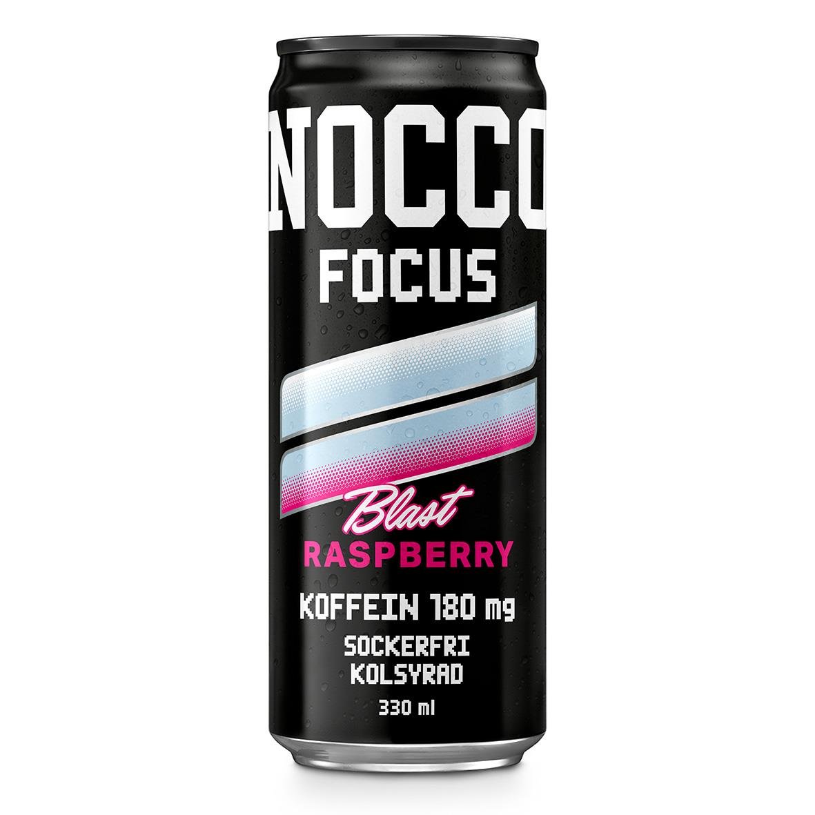 Energidryck Nocco Focus Rasberry Blast 33cl med pant