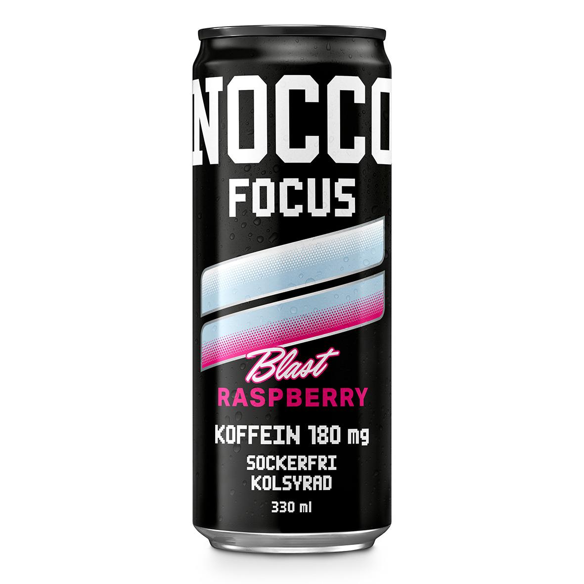 Energidryck Nocco Focus Rasberry Blast 33cl inkl pant