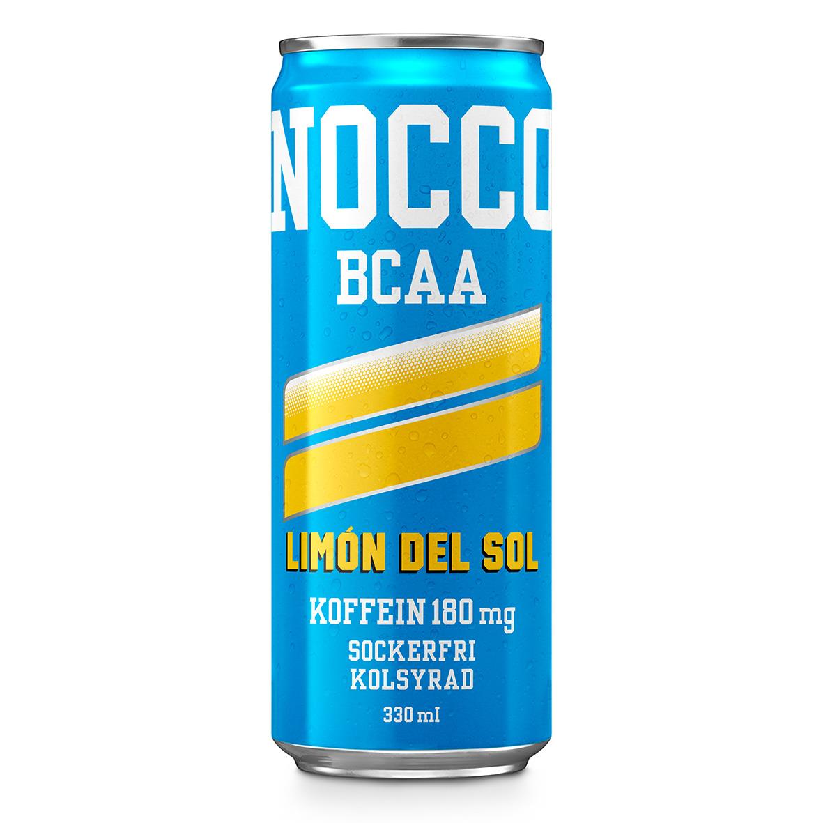 Energidryck Nocco Limón del Sol 33cl med kan tillgänglig