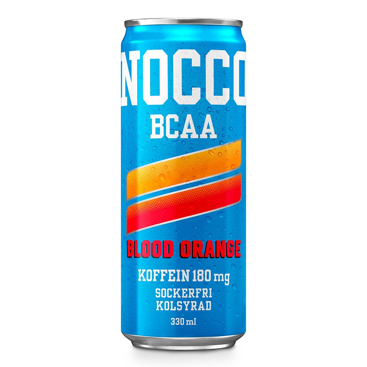 Energidryck Nocco Blood Orange del Sol 33cl med koffein och sockerfri