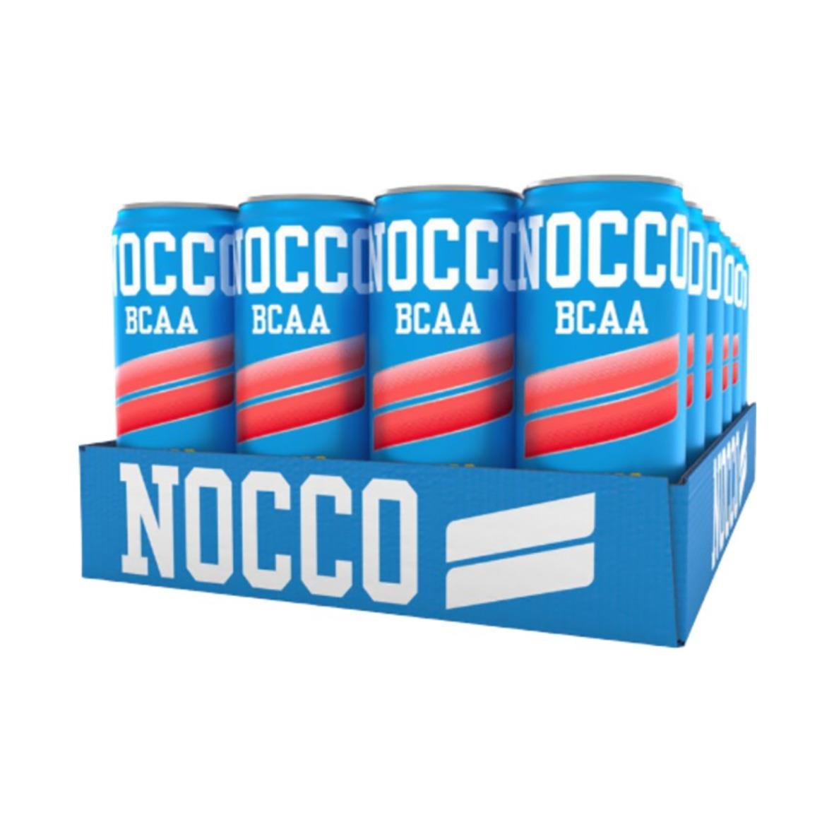 Energidryck Nocco Mango Del Sol 33cl inklusive pant, blå burk med mango och BCAA text