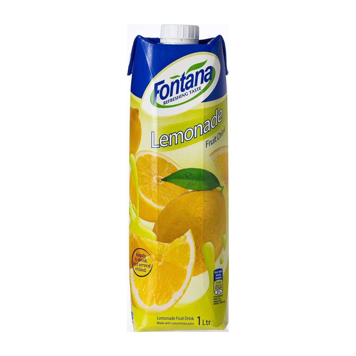 Fontana Lemonad fruktdryck 1L med citron och apelsin