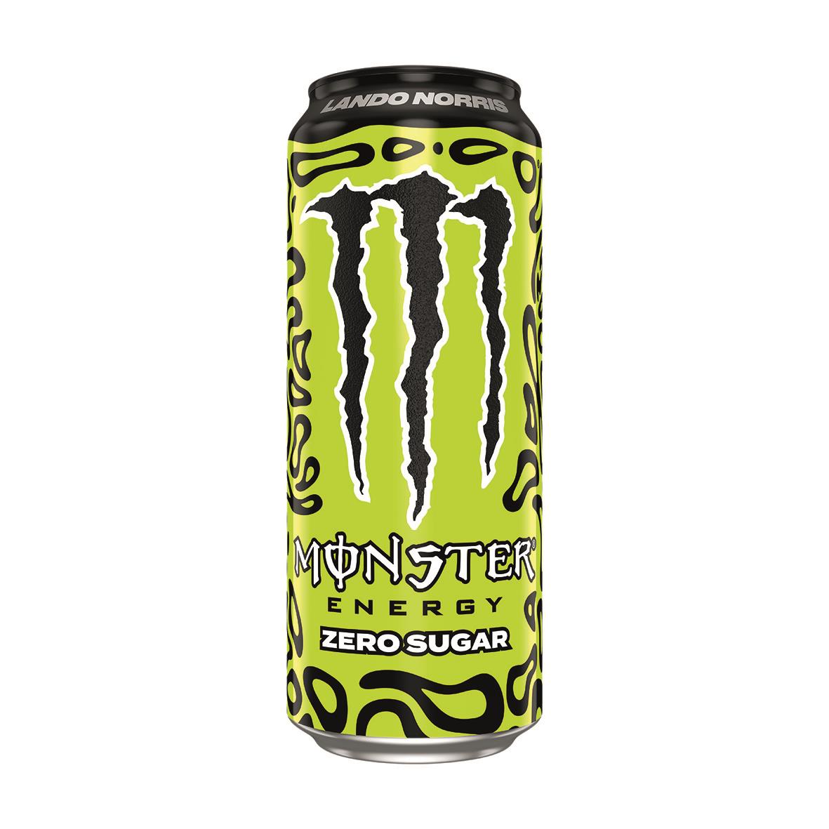 Energidryck Monster Lando Norris Zero Burk 50cl med design i grönt och svart inklusive pant