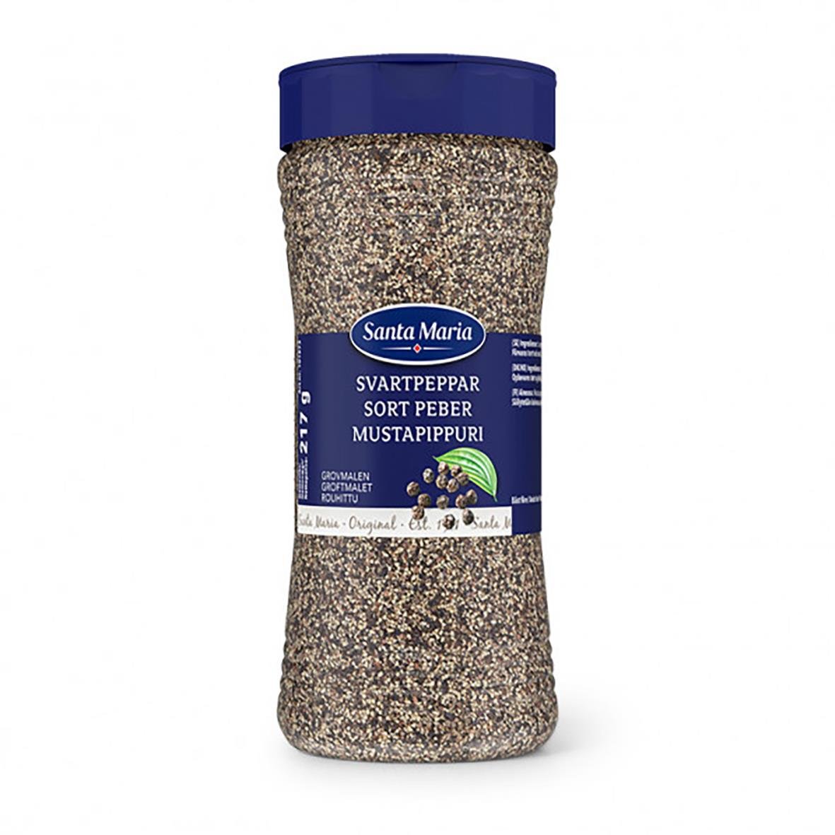Svartpeppar Santa Maria grovmalen i plastburk 217g