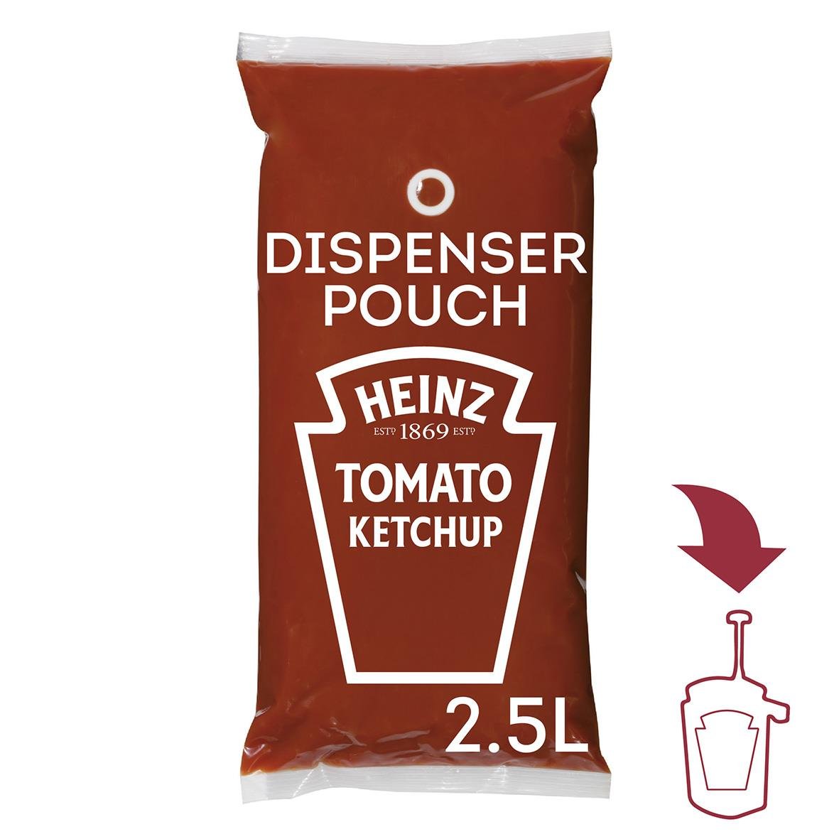 Tomatketchup Heinz påse 2,9 kg i dispenserpåse
