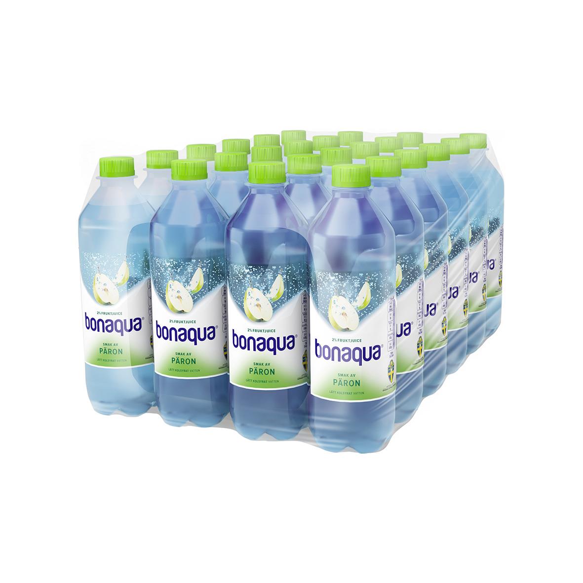 Kolsyrat päronvatten Bonaqua i PET-flaska 50cl med pant