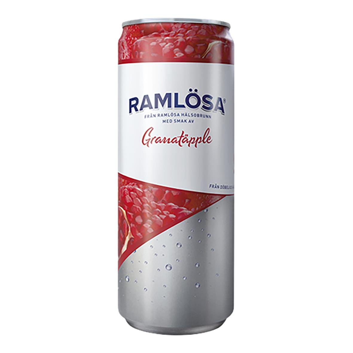 Kolsyrat vatten Ramlösa Granatäpple i burk 33cl inklusive pant