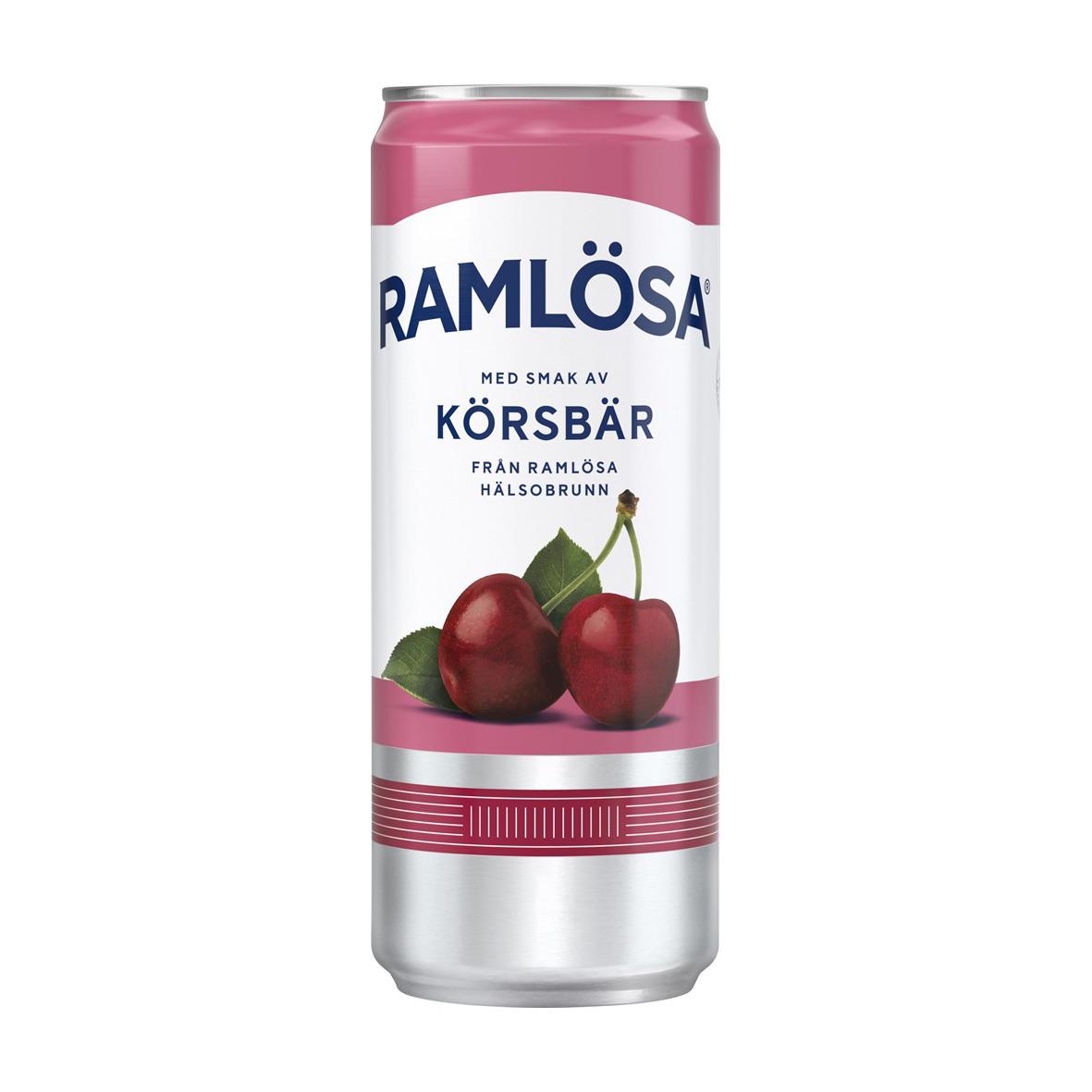 Kolsyrat vatten Ramlösa Körsbär i burk 33cl utan pant