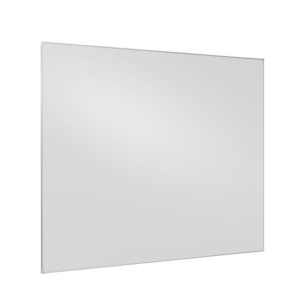 Tre vita whiteboardtavlor med emaljerad ram, staplade på varandra