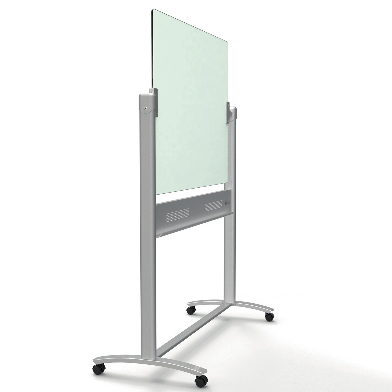 Glastavla Nobo Pivot Magnetisk Vit 900x1200mm på stålfot med hjul