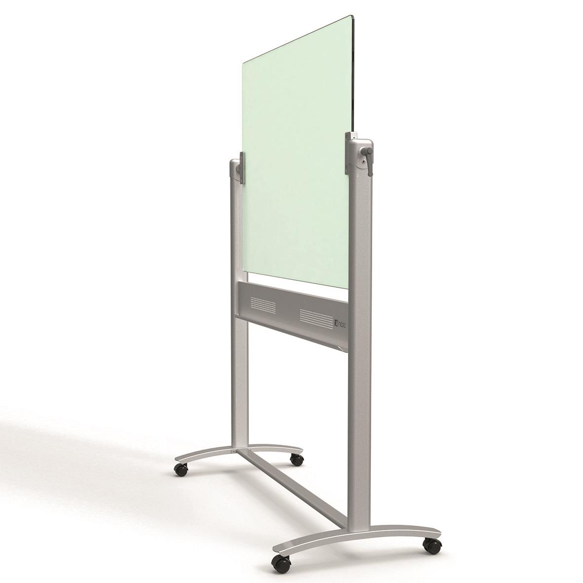 Glastavla Nobo Pivot Magnetisk Vit 900x1200mm på stålfot med hjul