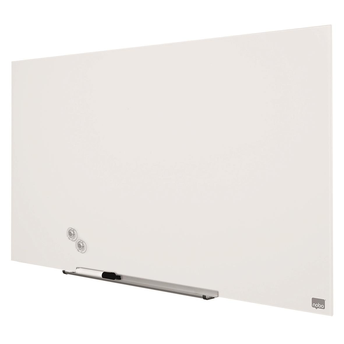 Vit glastavla Nobo Impression Pro 45 tum med måtten 993x559mm