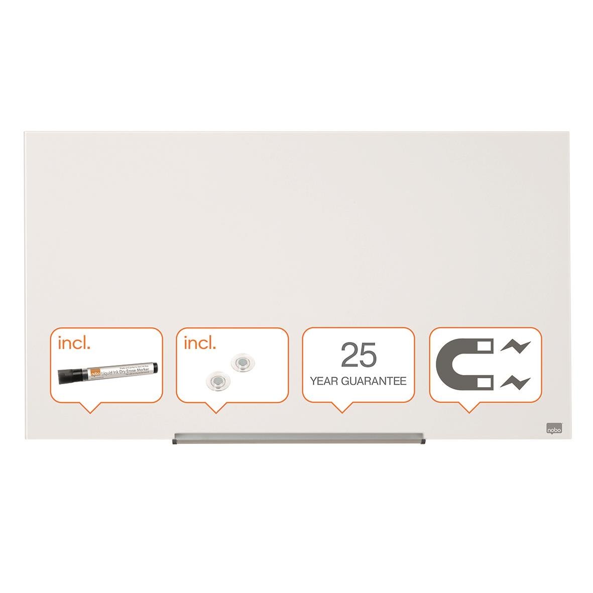 Glastavla Nobo Impression Pro 45 tum vit, 993x559mm, inkluderar magnet, whiteboard och 25 års garanti