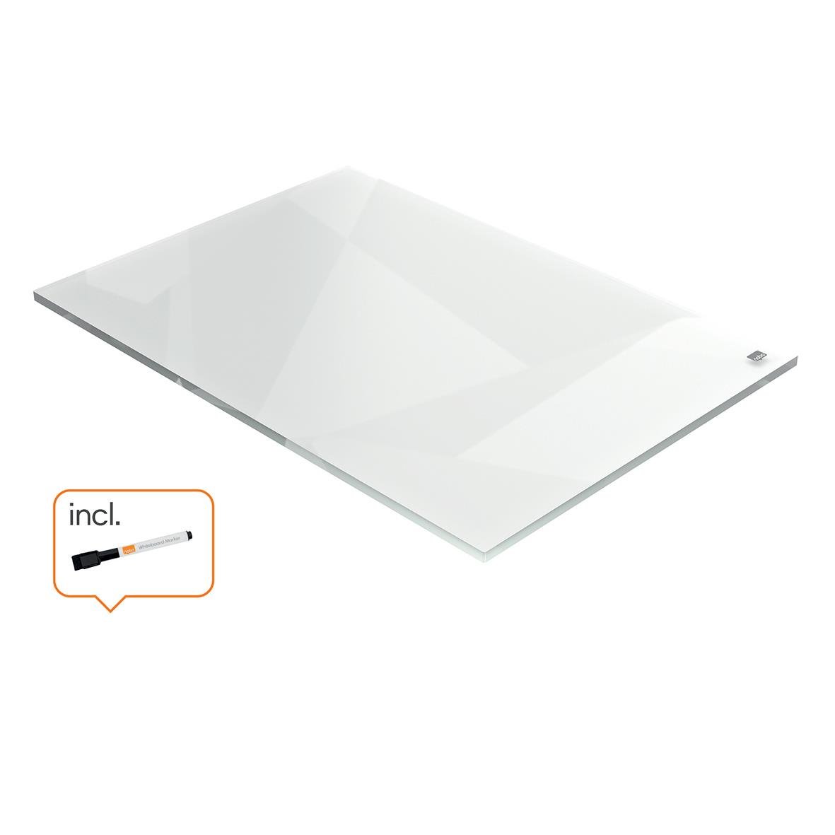 Transparent whiteboard Nobo Mini A4 med medföljande whiteboardpenna